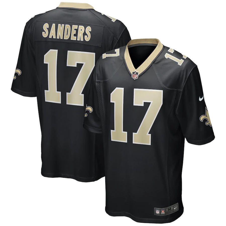 Men New Orleans Saints 17 Emmanuel Sanders Nike Black Game NFL Jersey